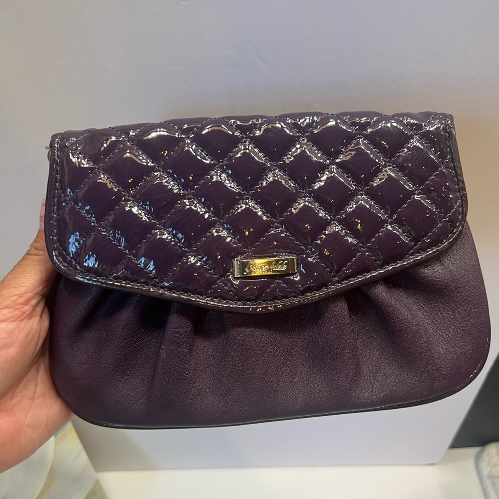 Grace Adele Quilted Purple Clutch